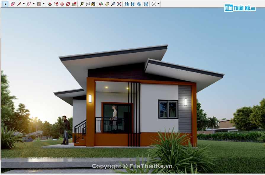 nghỉ dưỡng,biệt thự nghỉ dưỡng,sketchup biệt thự,file sketchup homestay,sketchup homestay