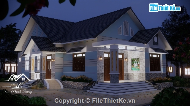 biệt thự nhà vườn,nhà vườn,biệt thự 1 tầng,biệt thự vườn,Sketchup