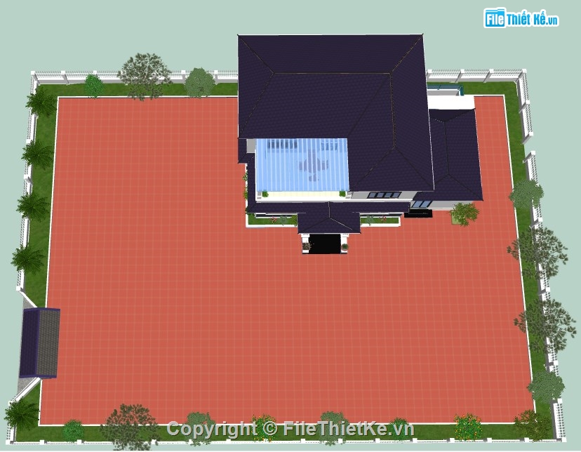 Biệt thự,Biệt thự  2 tầng,nhà vườn đẹp,nhà vườn,su biệt thự,sketchup biệt thự