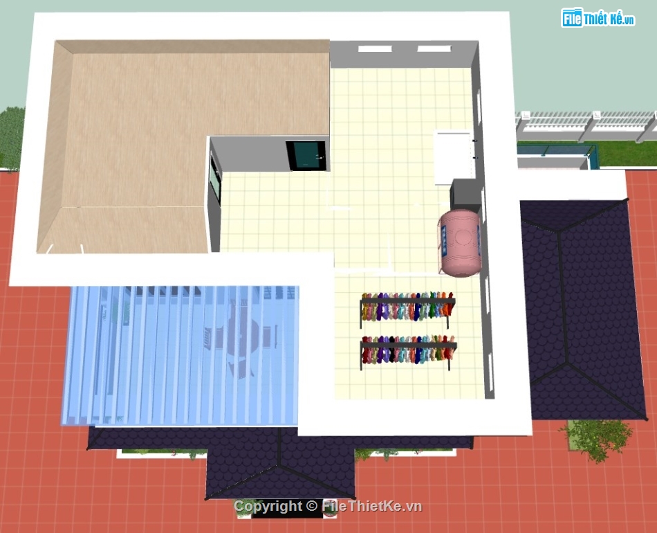 Biệt thự,Biệt thự  2 tầng,nhà vườn đẹp,nhà vườn,su biệt thự,sketchup biệt thự