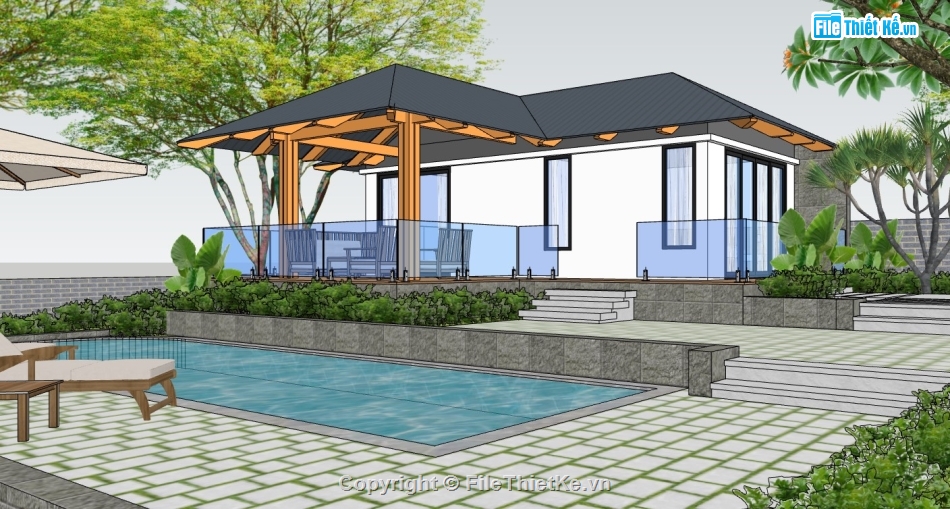 biệt thự nhà vườn,sketchup biệt thự,biệt thự sketchup,biệt thự vườn,sketchup biệt thự nhà vườn