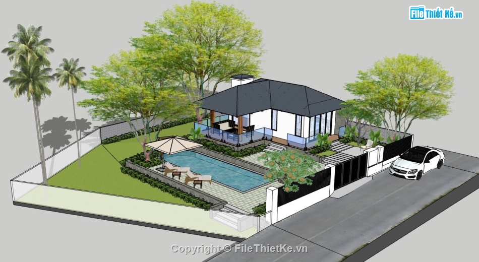 biệt thự nhà vườn,sketchup biệt thự,biệt thự sketchup,biệt thự vườn,sketchup biệt thự nhà vườn