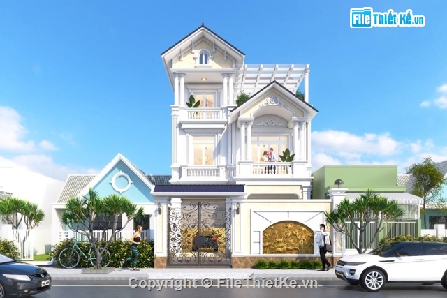 File sketchup biệt thự phố,File sketchup nhà phố 3 tầng,File sketchup biệt thự,file 3d nhà phố 3 tầng,Biệt thự phố 3 tầng
