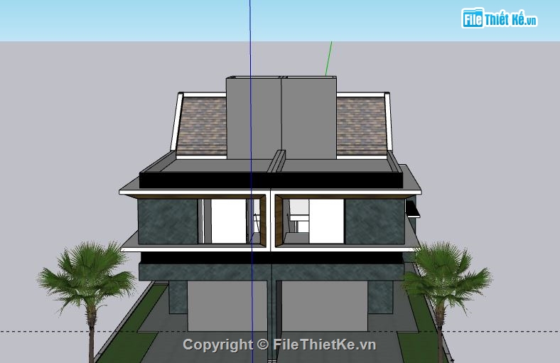 Biệt thự song lập,Biệt thự  2 tầng,file su biệt thự song lập,bản vẽ biệt thự song lập