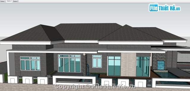 Mẫu villa su,Sketchup villa,Sketchup biệt thự,mẫu Biệt thự villa,biệt thự sketchup