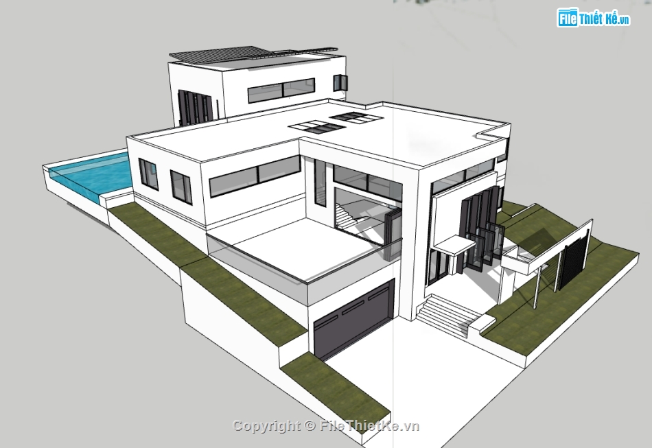 biệt thự sketchup,biệt thự nghỉ dưỡng,sketchup biệt thự,biệt thự villa