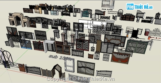 File sketchup cổng,File sketchup các mẫu cổng,File sketchup mẫu cổng