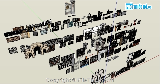 File sketchup cổng,File sketchup các mẫu cổng,File sketchup mẫu cổng