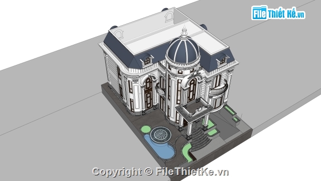 Biệt thự tân cổ điển,Sketchup biệt thự tân cổ,Mẫu chi tiết cổ,Biệt thự cổ điển,Sketchup biệt thự cổ điển