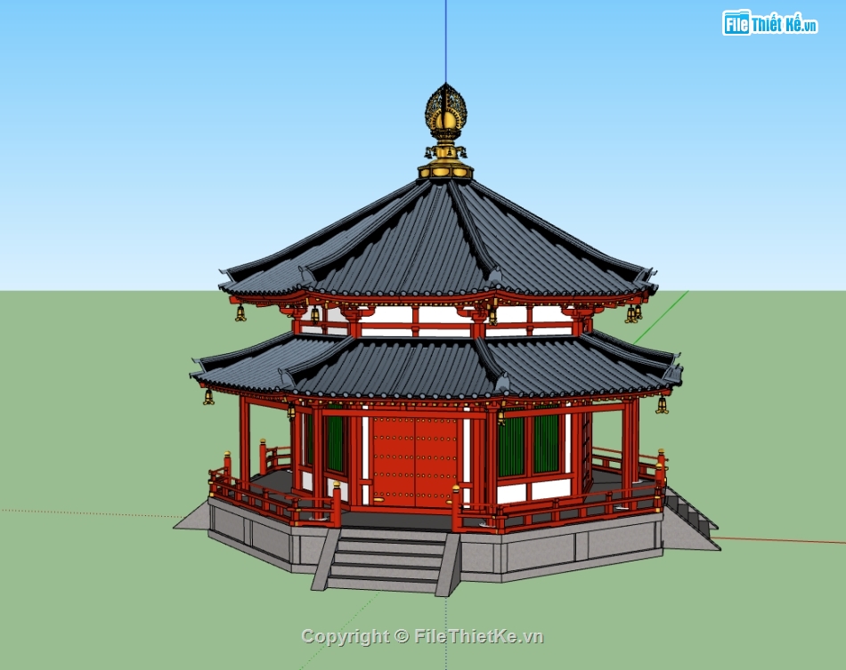 File sketchup chòi lục giác,file sketchup chòi bát giác,su chòi bát giác,File sketchup chòi nghỉ,chòi bát giác