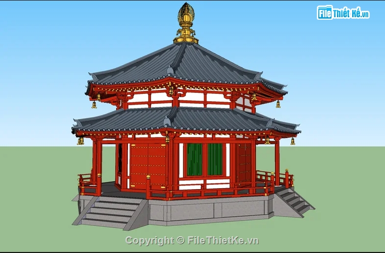 File sketchup chòi lục giác,file sketchup chòi bát giác,su chòi bát giác,File sketchup chòi nghỉ,chòi bát giác