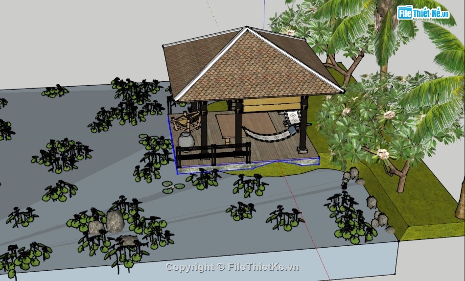 Sketchup chòi,chòi bát giác,Chòi sketchup