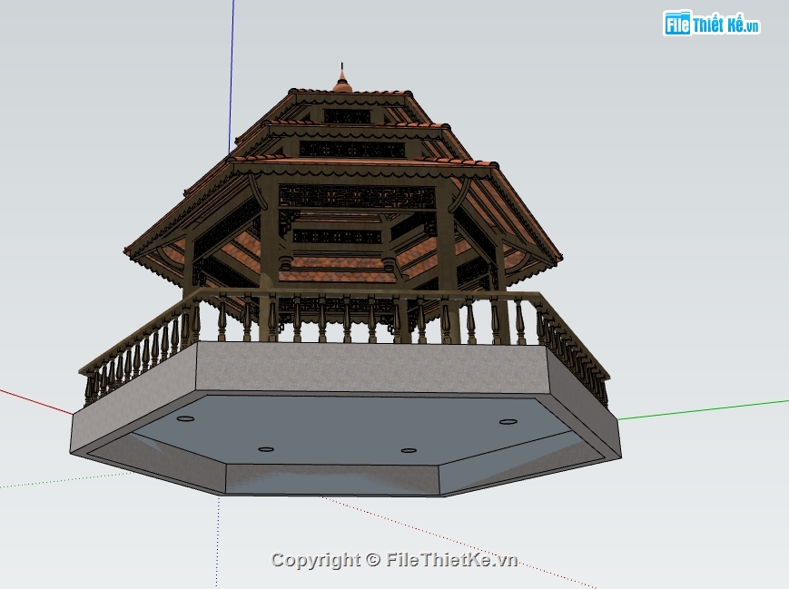 File sketchup chòi nghỉ,File sketchup chòi lục giác,chòi nghỉ,sketchup chòi nghỉ