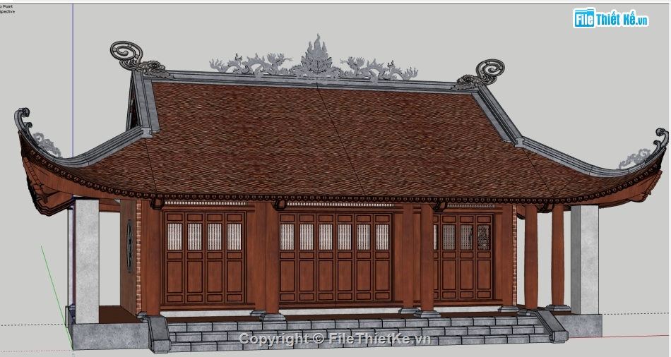 File sketchup chùa,mẫu đình chùa sketchup,model chùa sketchup,phối cảnh chùa sketchup