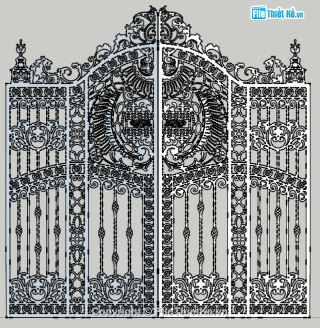 cổng sắt,cổng cắt cnc,File sketchup cổng,cổng cắt cnc đẹp,sketchup cổng rào bằng sắt