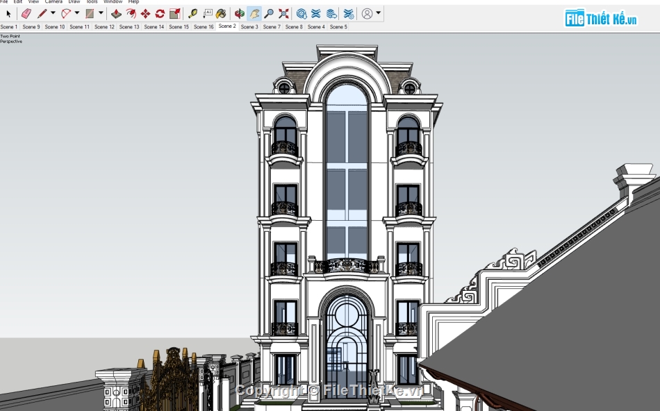 file sketchup khách sạn 6 tầng,file sketchup khách sạn,sketchup khách sạn tân cổ điển,File su khách sạn tân cổ điển