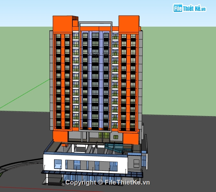 chung cư 14 tầng,3d chung cư 14 tầng,model 3d chung cư 14 tầng,dựng 3d chung cư 14 tầng,model sketchup chung cư 14 tầng