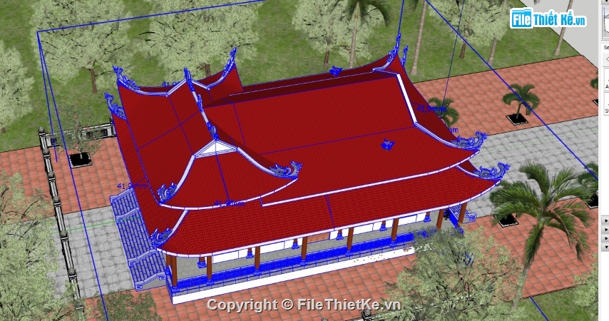 File 3d sketchup chùa,File sketchup chùa,File 3d chùa,dựng 3d ngôi chùa