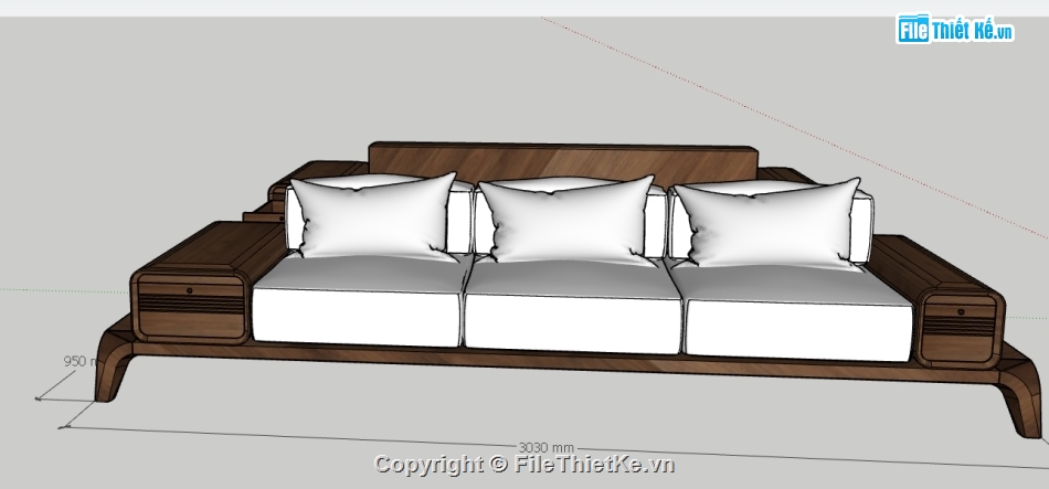 Sofa gỗ sketchup,3d Sofa gỗ óc chó,File 3d sofa,file sketchup sofa phòng khách