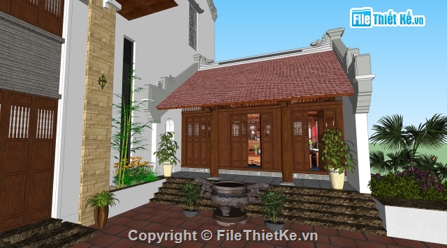 Sketchup nhà thờ họ,File sketchup nhà thờ họ,Sketchup Nhà thờ họ,Bản vẽ nhà thờ