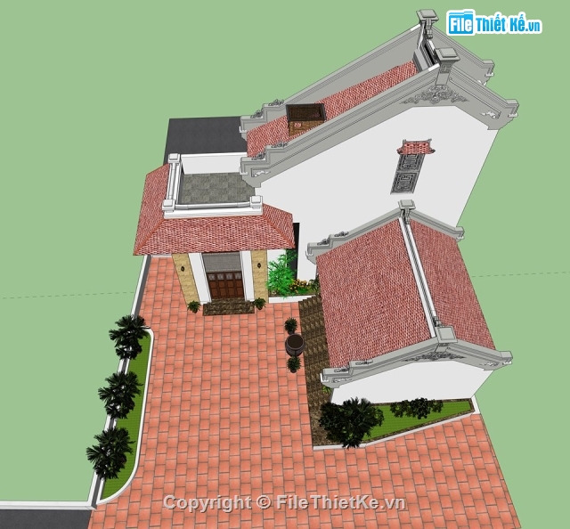 Sketchup nhà thờ họ,File sketchup nhà thờ họ,Sketchup Nhà thờ họ,Bản vẽ nhà thờ