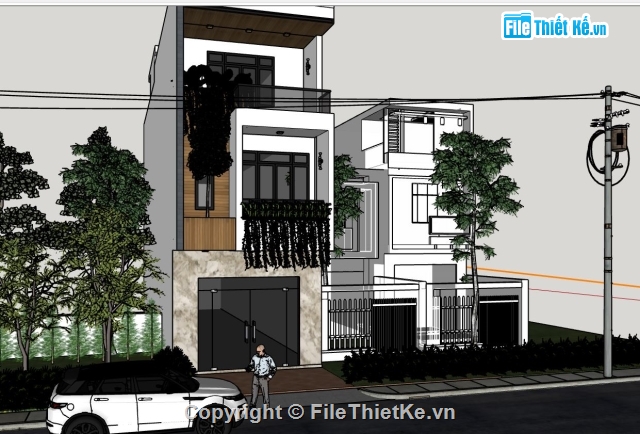 nhà phố 3 tầng,nhà 3 tầng,Sketchup nhà 3 tầng,Sketchup 3 tầng,Sketchup nhà 3 tần,Sketchup nhà phố