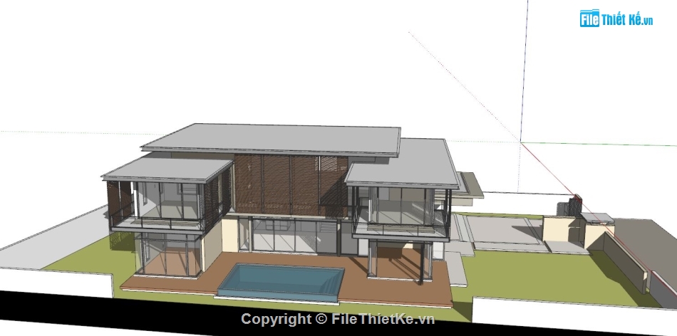 Villa 2 tầng file sketchup,sketchup villa 2 tầng,model sketchup villa 2 tầng,Sketchup Villa