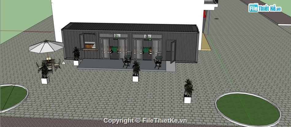 sketchup nội thất,File sketchup nội thất,model su quán cafe,file su quán cafe