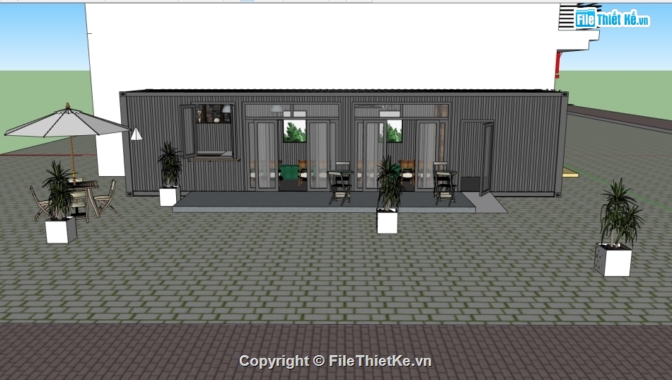 sketchup nội thất,File sketchup nội thất,model su quán cafe,file su quán cafe