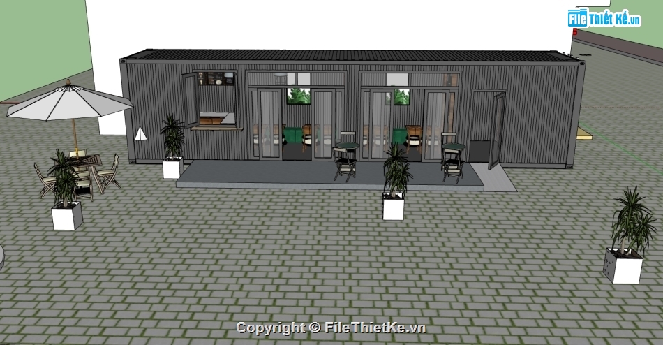 sketchup nội thất,File sketchup nội thất,model su quán cafe,file su quán cafe