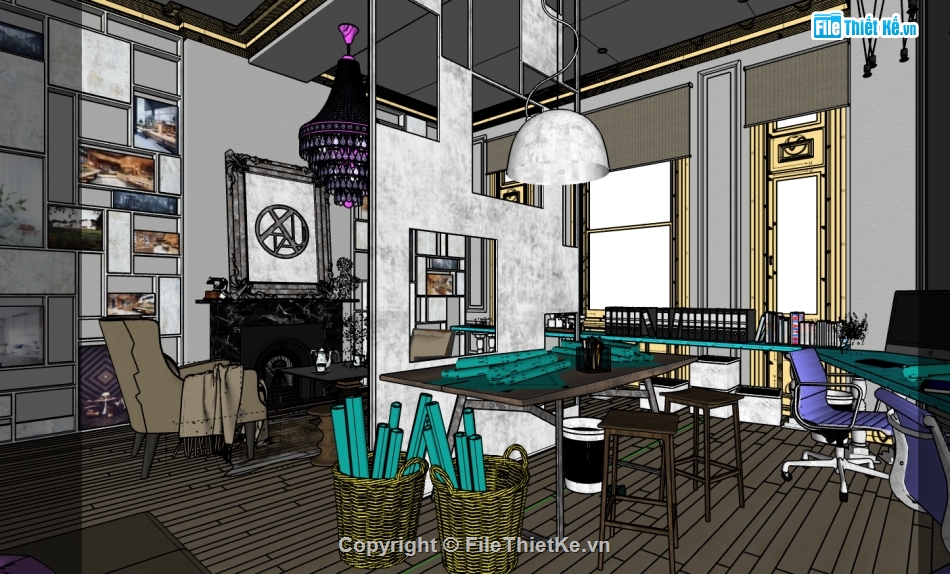 nội thất biệt thự file su,File sketchup nội thất hiện đại,nội thất biệt thự sketchup,file sketchup nội thất biệt thự đẹp