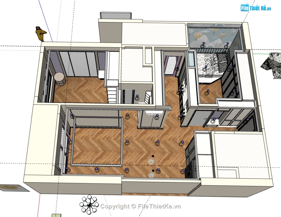 nội thất nhà hiện đại,nội thất nhà trên sketchup,dựng file su nội thất nhà,sketchup nội thất hiện đại