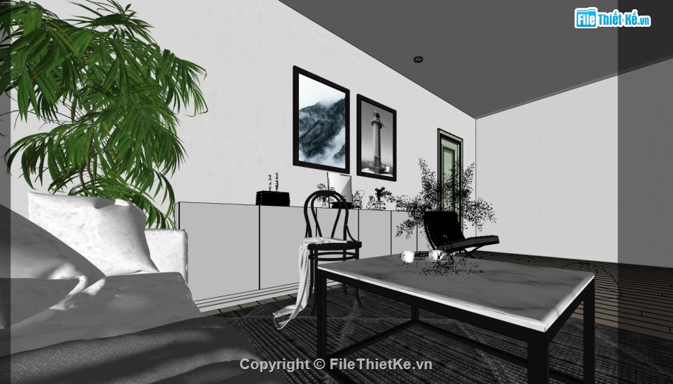 nội thất nhà file su,sketchup nội thất nhà ở,File sketchup nội thất,File sketchup nội thất nhà hiện đại