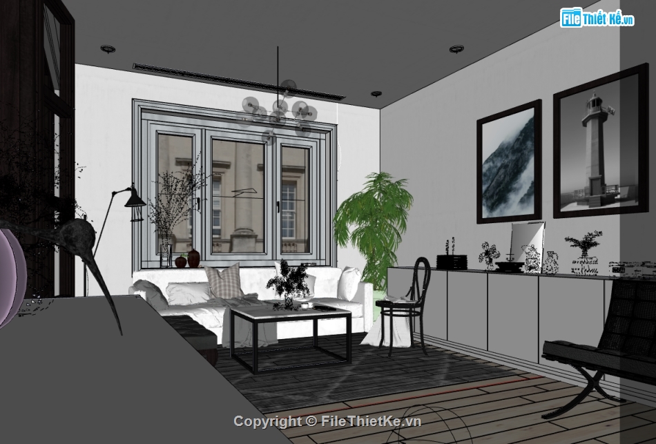 nội thất nhà file su,sketchup nội thất nhà ở,File sketchup nội thất,File sketchup nội thất nhà hiện đại