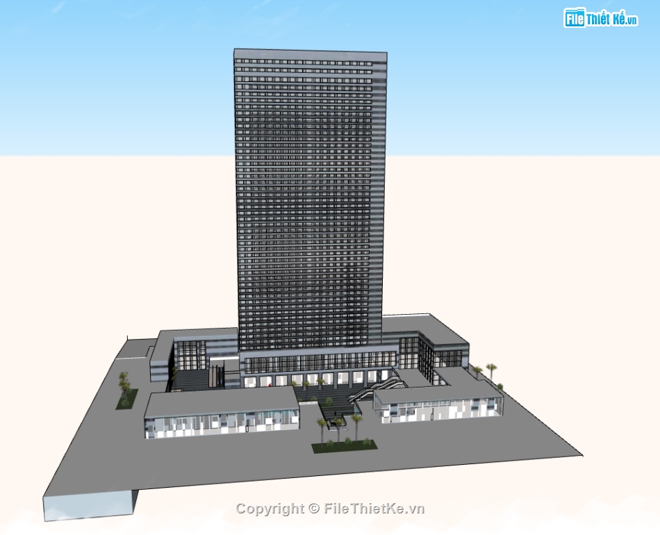 phối cảnh 3d khách sạn cao tầng hiện đại,file sketchup khách sạn cao tầng,dựng model su khách sạn hiện đại