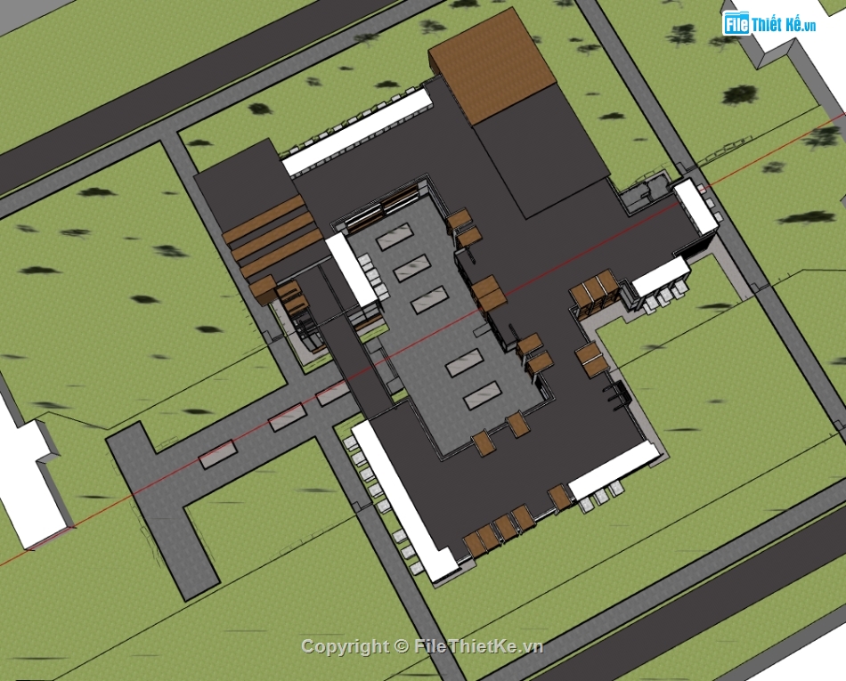 trường học 2 tầng file su,sketchup dựng trường học 2 tầng,dựng 3d su trường học