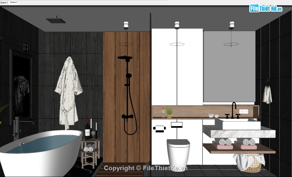 file su phòng ngủ,File Sketchup phòng ngủ,file sketchup phòng tắm,Sketchup phòng ngủ tắm