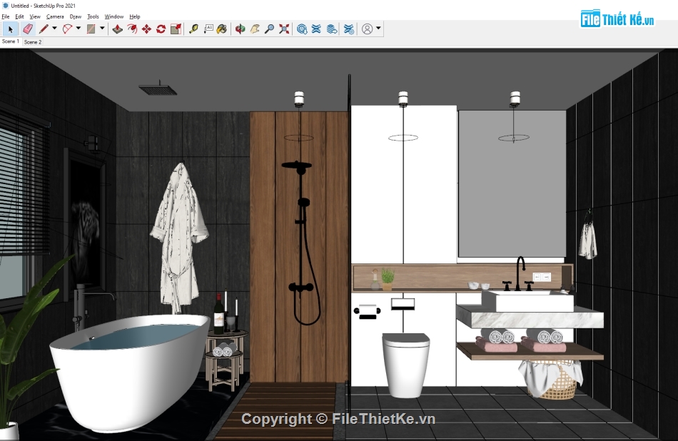 file su phòng ngủ,File Sketchup phòng ngủ,file sketchup phòng tắm,Sketchup phòng ngủ tắm