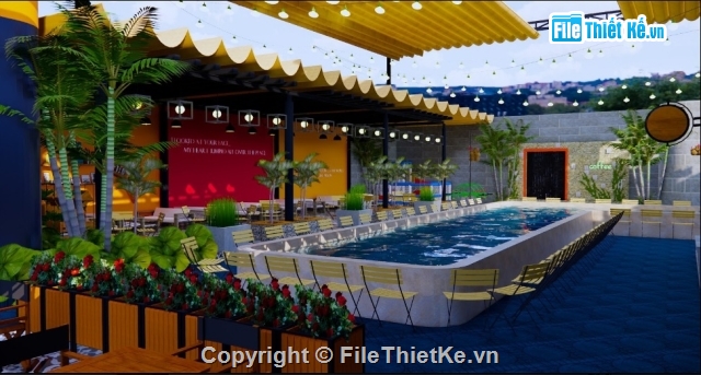 File sketchup HỒ CÂU TÔM,Model sketchup hồ câu tôm,Hồ câu tôm file sketchup