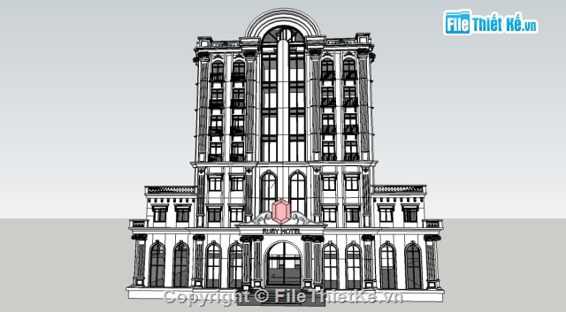 File sketchup khách sạn,File sketchup khách sạn rất đẹp,sketchup khách sạn,Khách sạn SU