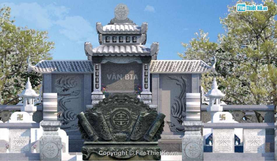 3d sketchup lăng mộ,File sketchup lăng mộ,sketchup khu lăng mộ cổ