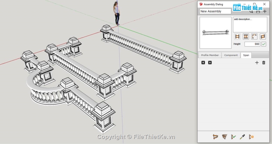 lan can,su,lan can su,sketchup lan can