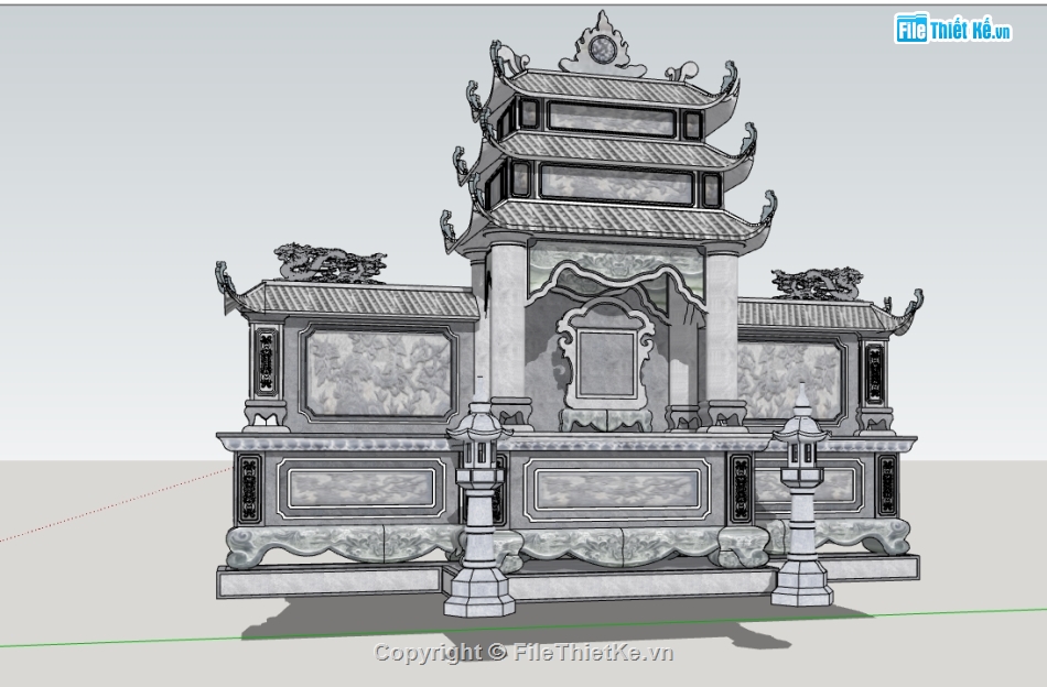 sketchup mộ đá,mộ đá,file su lăng mộ đá,model su lăng mộ đá,file sketchup lăng mộ đá