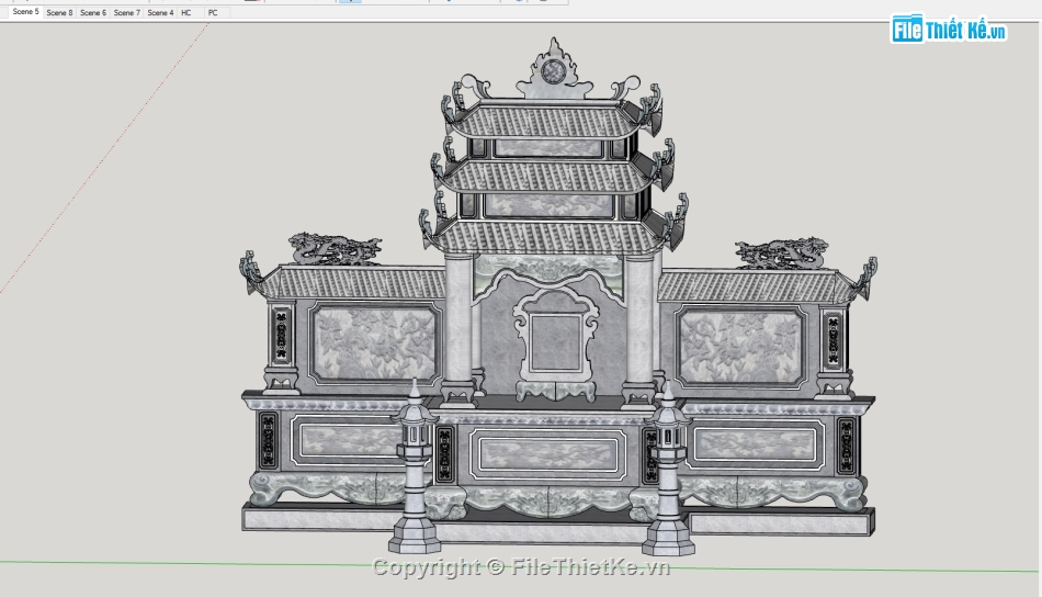 sketchup mộ đá,mộ đá,file su lăng mộ đá,model su lăng mộ đá,file sketchup lăng mộ đá