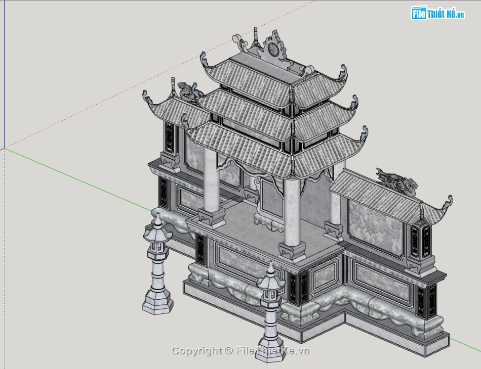 sketchup mộ đá,mộ đá,file su lăng mộ đá,model su lăng mộ đá,file sketchup lăng mộ đá
