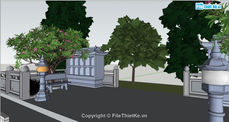 3d sketchup lăng mộ,thiết kế lăng mộ,khu lăng mộ
