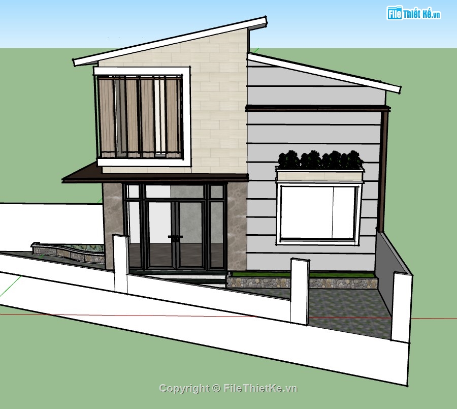 su mặt tiền,sketchup mặt tiền,mặt tiền nhà phố,mặt tiền