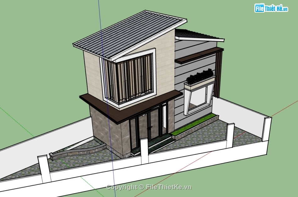 su mặt tiền,sketchup mặt tiền,mặt tiền nhà phố,mặt tiền