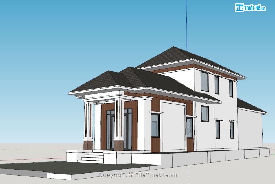 Mẫu Sketchup biệt thự 1 tầng,File Sketchup biệt thự 1 tầng,Bản vẽ Sketchup biệt thự 1 tầng,Sketchup biệt thự 1 tầng,biệt thự 1 tầng sketchup,Biệt thự 1 tầng 5x20m