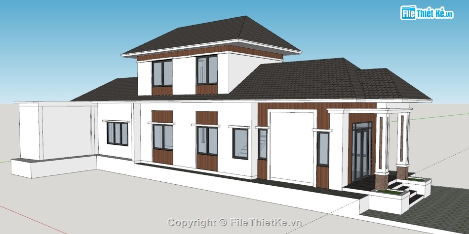 Mẫu Sketchup biệt thự 1 tầng,File Sketchup biệt thự 1 tầng,Bản vẽ Sketchup biệt thự 1 tầng,Sketchup biệt thự 1 tầng,biệt thự 1 tầng sketchup,Biệt thự 1 tầng 5x20m